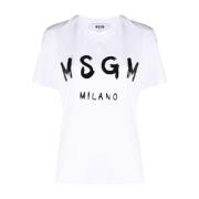 Msgm T-Skjorta White, Dam