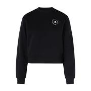 Adidas by Stella McCartney Svart bomullssweatshirt med tryckt logotyp ...