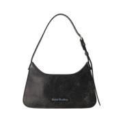 Acne Studios Micro Crackle Hobo Väska Black, Dam