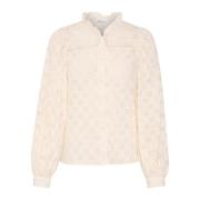 Karen by Simonsen Egret Puff Ärm Blus Beige, Dam