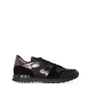 Valentino Garavani Metallic Camouflage Rockrunner Sneaker Black, Herr