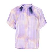 InWear Feminin Top Blus med Abstrakt Print Purple, Dam