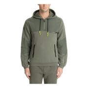 Emporio Armani EA7 Enfärgad Logo Hoodie med Dragsko och Dragkedja Gree...