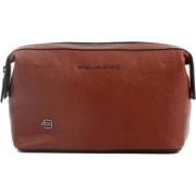 Piquadro Brun Läderclutch Beauty Case Brown, Unisex