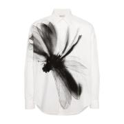 Alexander McQueen Skjorta med Libelltryck White, Herr