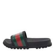 Gucci Vintage Pre-owned Gummi sandaler Black, Dam