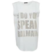 Balmain Pre-owned Pre-owned Bomull toppar White, Dam