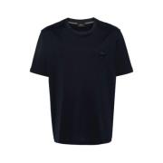 Brioni Marinblå Logo Bomull T-shirt Blue, Herr