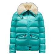 Moncler Grenoble Arabba Shearling Krage Jacka Green, Dam