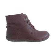 Kickers Damers Casual Burgundy Läderstöel Red, Dam