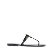 Tory Burch Svarta Logo Plaque Slides Black, Dam