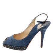 Jimmy Choo Pre-owned Pre-owned Denim sandaler Blue, Dam