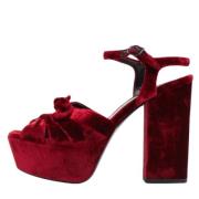 Yves Saint Laurent Vintage Pre-owned Sammet sandaler Red, Dam