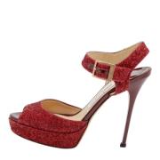 Jimmy Choo Pre-owned Pre-owned Tyg sandaler Red, Dam