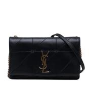 Yves Saint Laurent Vintage Pre-owned Laeder crossbodyvskor Black, Dam