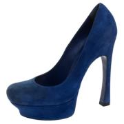 Yves Saint Laurent Vintage Pre-owned Mocka klackskor Blue, Dam