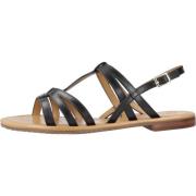 Geox Bekväma platta sandaler för kvinnor Black, Dam