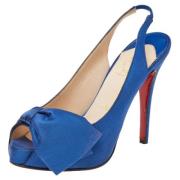 Christian Louboutin Pre-owned Pre-owned Satin sandaler Blue, Dam