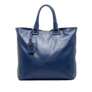 Prada Vintage Pre-owned Laeder handvskor Blue, Dam