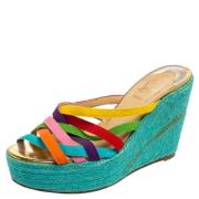 Christian Louboutin Pre-owned Pre-owned Tyg sandaler Multicolor, Dam