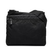 Prada Vintage Pre-owned Canvas axelremsvskor Black, Dam