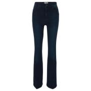 Frame Mörkblå Flare Jeans med Hög Midja Blue, Dam