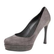 Yves Saint Laurent Vintage Pre-owned Mocka klackskor Gray, Dam