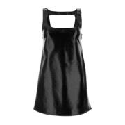 Courrèges Svart vinyl mini klänning Black, Dam