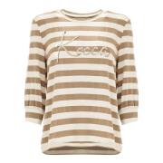 Kocca Randig blus med paljetter Beige, Dam