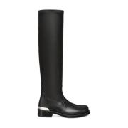 Stuart Weitzman Modig Logo Slouch Boot Black, Dam