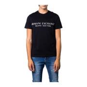 Armani Exchange Svart Tryckt T-shirt Black, Herr