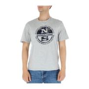 North Sails Grå Print T-shirt Gray, Herr