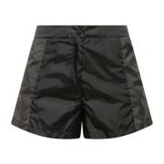 Moncler Nylon Shorts med Broderad Logotyp Green, Dam