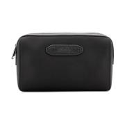 Brioni Nylon Beauty Case med Läderinlägg Black, Herr