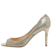 Jimmy Choo Pre-owned Pre-owned Tyg klackskor Gray, Dam