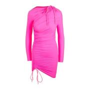 Balenciaga Kort Klänning med Utsvängd Kjol Pink, Dam
