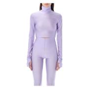 Andamane Turtleneck Crop Top Purple, Dam