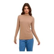 Karen by Simonsen Ruffle Edge Långärmad Tee Top Beige, Dam