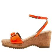 Stella McCartney Pre-owned Pre-owned Tyg sandaler Orange, Dam