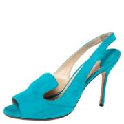 Manolo Blahnik Pre-owned Pre-owned Mocka sandaler Blue, Dam