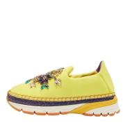 Dolce & Gabbana Pre-owned Pre-owned Tyg sneakers Yellow, Dam