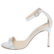 Manolo Blahnik Pre-owned Pre-owned Laeder sandaler Gray, Dam