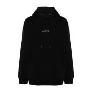 Lanvin Svart Sweatshirt med Logga och Huva Black, Herr