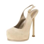 Yves Saint Laurent Vintage Pre-owned Mocka sandaler Beige, Dam