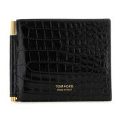 Tom Ford Svart läderkorthållare Black, Herr