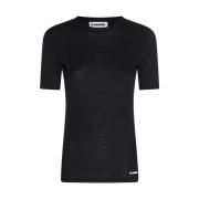 Jil Sander Klassiska svarta T-shirts och polos Black, Dam