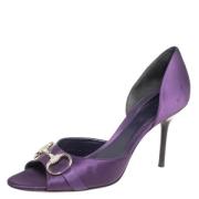 Gucci Vintage Pre-owned Satin klackskor Purple, Dam