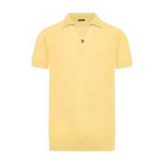 Kiton Gul Bomull Dragkedja Polo Tröja Yellow, Herr