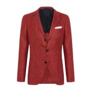 Kiton Rutig Cashmerejacka Red, Herr