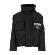 Moschino Svart vadderad nylonjacka Black, Herr